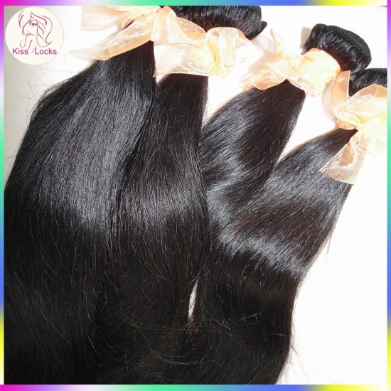 HOT Sale 10A Brazilian Virgin Hair Straight Weave Wefts 3 bundles Deal Extreme Silky Texture KissLocks Raw Hair