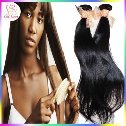 HOT Sale Brazilian Virgin Hair Straight Weave Wefts 3 bundles Deal Extreme Silky Texture KissLocks Raw Hair