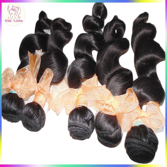 Super Deal 10A Unprocessed Ocean Weave Virgin Brazilian Deep Loose Wave Hair 4pcs/lot Kiss Locks Fashion Show