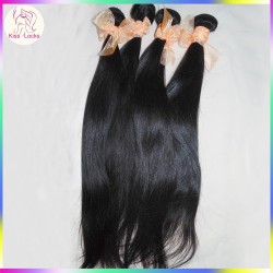 Single donor Brazilian Virgin Straight Hair 4pcs/lot Premium Silky Human Hair Extension,No Acid Wash