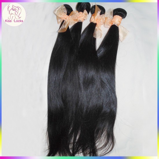 Life Saver 10A Real Soft Brazilian Weave Virgin Hair Extension Straight 1 Bundle Color #1B KissLocks RAW