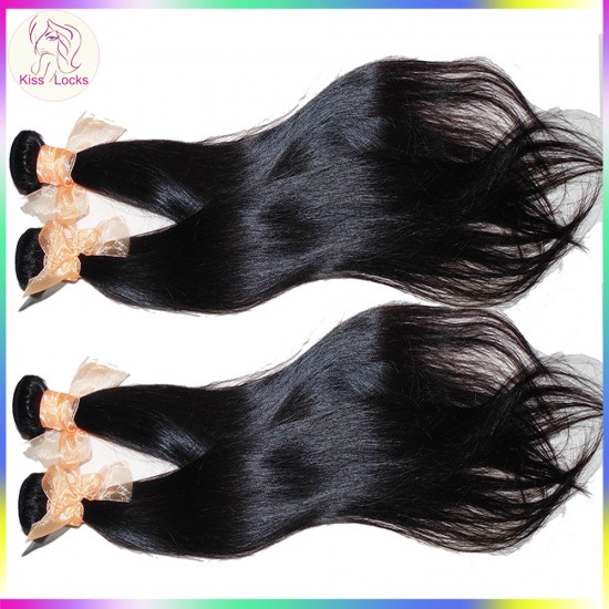 Life Saver 10A Real Soft Brazilian Weave Virgin Hair Extension Straight 1 Bundle Color #1B KissLocks RAW