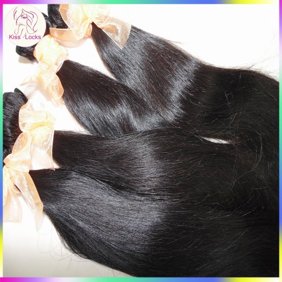 KissLocks RAW Hair Products 2 bundles Brazilian Silky Straight Virgin Hair Weaves Excellent Quality Grade 10A