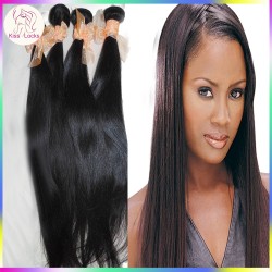 Life Saver Real Soft Brazilian Weave Virgin Hair Extension Straight 1 Bundle Color #1B KissLocks RAW