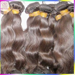 Unprocessed Cambodian Body Wavy Virgin Hair 4pcs Mix lots(18,20,22,24 ) Natural Dark Brown CAN BE DYED