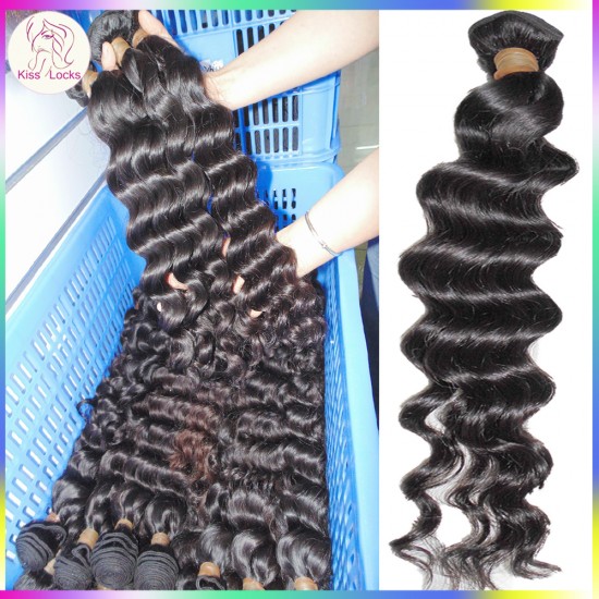 Top of Line Flawless Virgin Cambodian Loose Deep Wave Hair Weaves 4 Bundles Deal No Fillers Medium Luster Rock Your Beauty