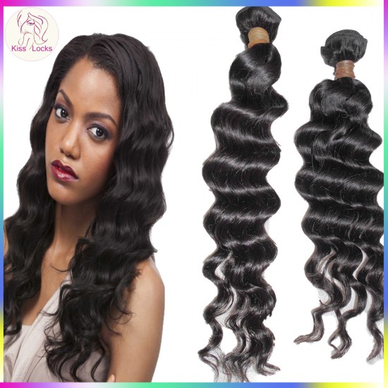 KissLocks RAW Hair Romantic Easy Curls Loose Virgin Cambodian Human Hair Weave 2 Bundles Deal Next 2 day shipping