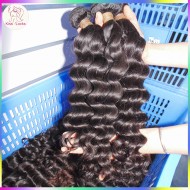 Top of Line Flawless Virgin Cambodian Loose Deep Wave Hair Weaves 4 Bundles Deal No Fillers Medium Luster 