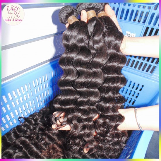 Top of Line Flawless Virgin Cambodian Loose Deep Wave Hair Weaves 4 Bundles Deal No Fillers Medium Luster Rock Your Beauty