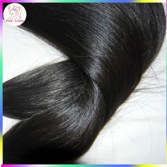 Grade 10A Natural Raw Eurasian Virgin Weaves Straight Human hair No Steam Process 2 bundles KissLocks Beauty