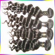 KissLocks RAW Filipino Virgin Hair loose curls Deep Wave 4 bundles/lot Across Sates Delivery Darkest Brown