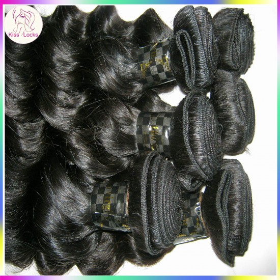 Quick shipping KissLocks RAW hair Filipino virgin loose curly DEEP body wavy hair extensions 3pcs/lot Grade 10A