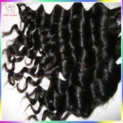 KissLocks RAW Filipino Virgin Hair loose curls Deep Wave 4 bundles/lot Across Sates Delivery Darkest Brown