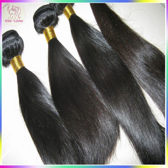 Kiss Locks Natural Straight Virgin RAW Filipino Hair 3pcs(mix lot 16,18,20) ,95-100grams/piece,Silky hair Weave