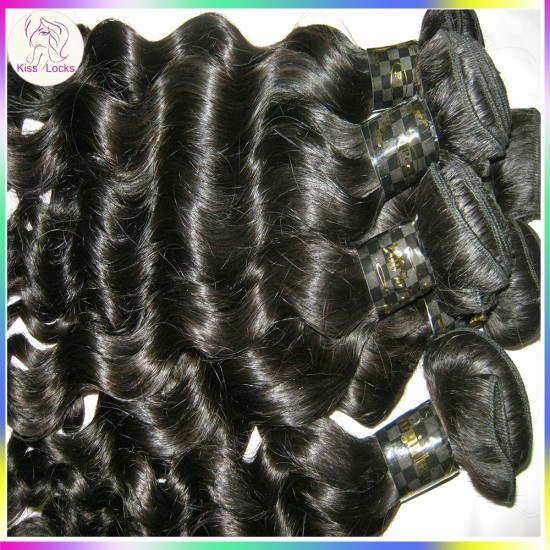 KissLocks 3 bundles Filipino loose deep Wave More Curly hair weaves Free tangle,no nits South American Lima