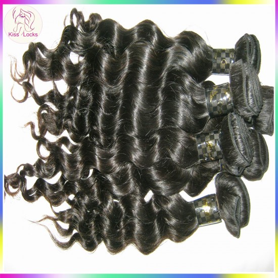 Fresh bundles Filipino Virgin Human Hair 3pcs/lot Deep Wave Loose curls Steamed Texture Full Cuticles Remains