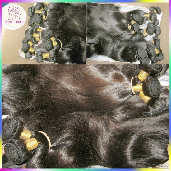 100% Filipino(Philippines RAW) Straight Hair Thick Weft (3 bundles 300g) KissLocks Weave