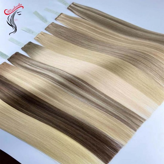 New Arrival Single donor double drawn Genius Thinner wefts hair extension seamless comfortable Luxury weaves 100g