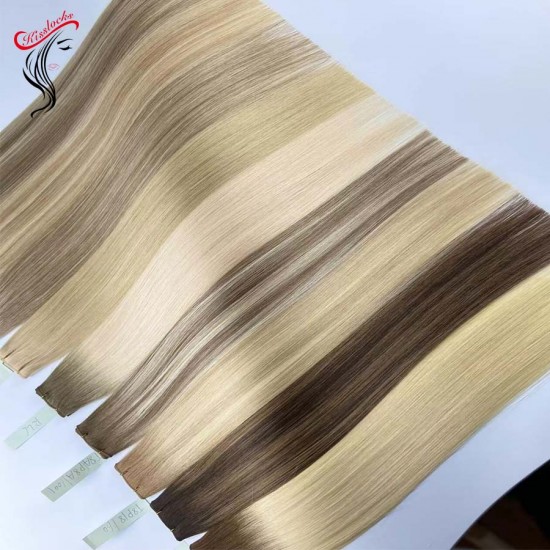 New Arrival Single donor double drawn Genius Thinner wefts hair extension seamless comfortable Luxury weaves 100g