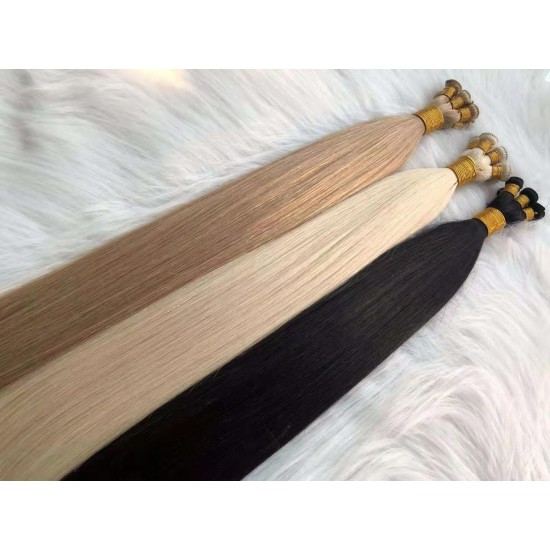 Single donor Handtied wefts double drawn extensions 18"-24" inches different colors Luxury human hair