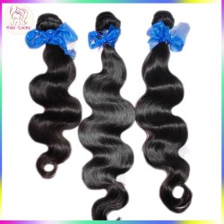 Kiss Locks Products Raw Virgin Wavy Indian Human Hair Weaves 4pcs/lot no tangle Durable Thick Strands