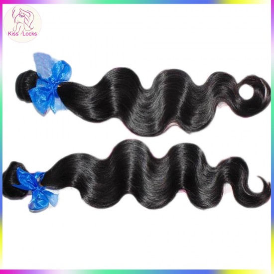 Kiss Locks Products Raw 10A Virgin Wavy Indian Human Hair Weaves 4pcs/lot no tangle Durable Thick Strands