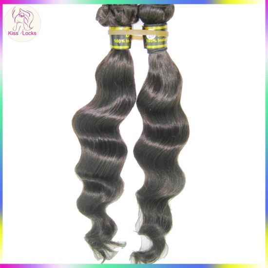 4 bundles Fashion Beauty Indian virgin Loose Wave Wavy hair Unprocessed Thinner wefts Tangle free Long lasting