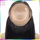 360 Lace Frontal Natural Baby Hair Virgin Filipino raw Human Hair Silky Straight Natural Black