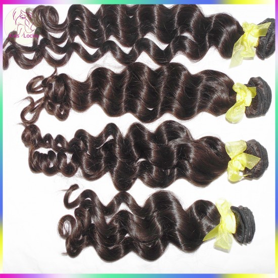 2023 Newest Style Raw virgin Laotian Virgin Hair Wefts 4 bundles Loose Curly Weave Wavy Hairstyle Wet Kiss 10A