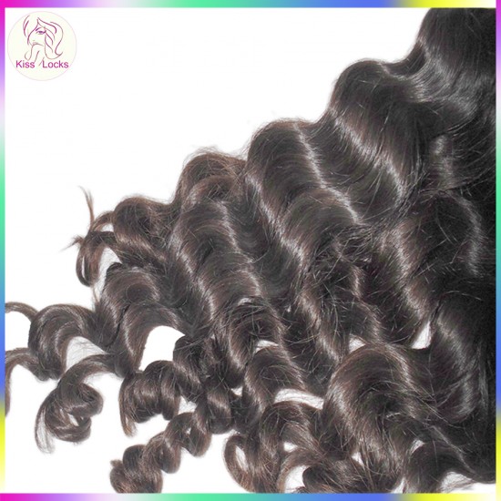 Real Human Hair BEST Laotian Deep Loose Curly Virgin Hair Weaves 3 bundles Deal Clean Wefts Alibaba Market