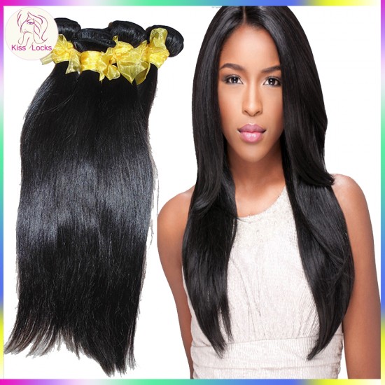 Thick 100g 10A Unprocessed Raw Laotian Virgin human hair straight 100% Unprocessed Raw Hair weave Kiss Locks