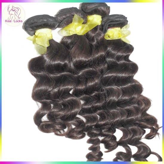 Real Human Hair BEST Laotian Deep Loose Curly Virgin Hair Weaves 3 bundles Deal Clean Wefts Alibaba Market