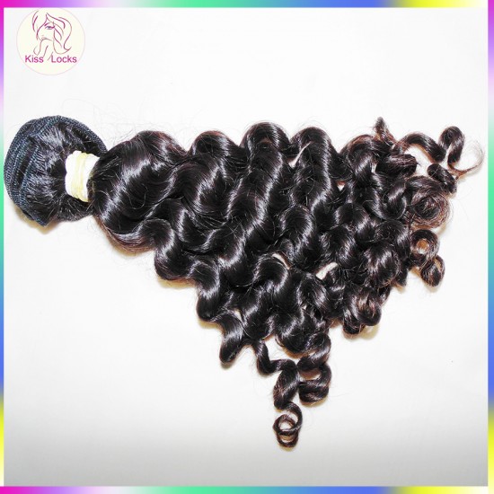 Hot selling STEAMED Virgin 10A Malaysian curly hair 3 bundles(300g) 12-28 sale KissLocks weave in STOCK