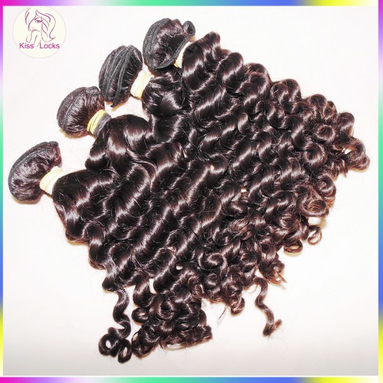 10A Sale 3pcs/lot STEAMED deep wave curly Malaysian Virgin hair Extensions 3.5oz/bundle,fast free DHL delivery