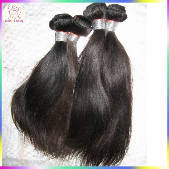 Retail 100% Malaysian straight virgin hair 1 piece bundle sample order(10-30) no silicon coating can be dyed KissLocks RAW 10A