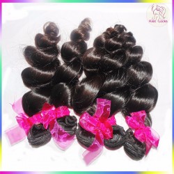 300g/lot Three Bundles Raw Mink Virgin Loose Wavy Malaysian Human Hair Extension Can do color #613 Promotion Sale