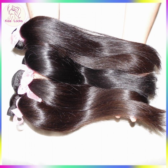 Beauty Salon Supplier High Quality 10A Raw Virgin Hair KissLocks Mongolian Straight Hair Extensions 4pcs/lot