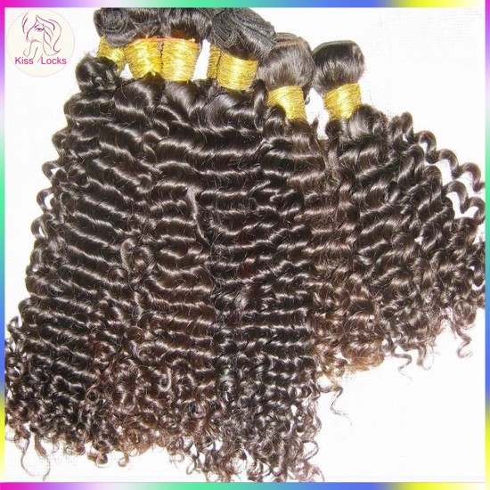 Perfect hair extension American Fashion 10A Peruvian deep wave curly hair 1 bundle sample piece natural color(95-100g) KissLocks