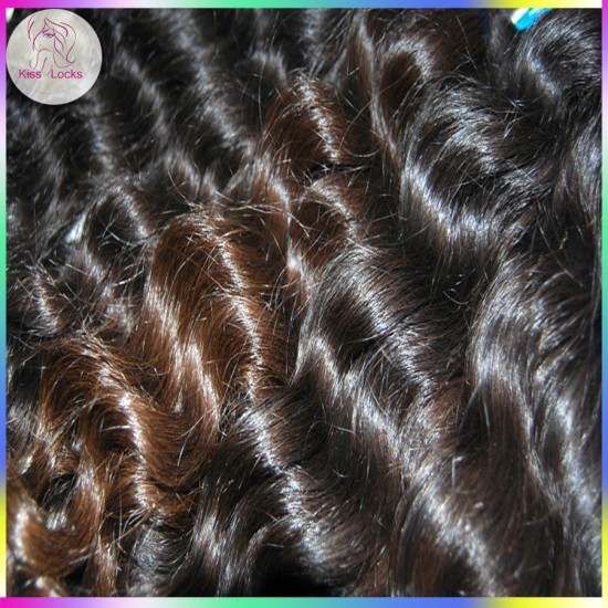 New Fashion 10A Peruvian Virgin Unprocessed loose curly(more Wavy) Hair Weave 3pcs/lot Natural Wave KissLocks Hair