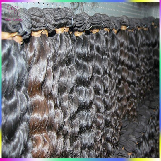 New Fashion 10A Peruvian Virgin Unprocessed loose curly(more Wavy) Hair Weave 3pcs/lot Natural Wave KissLocks Hair