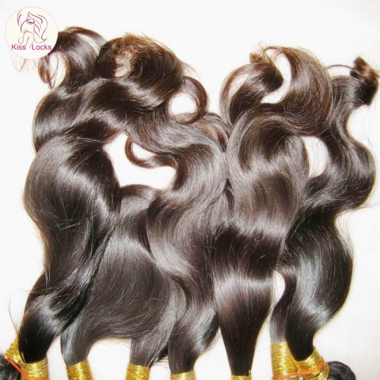 100% Peruvian virgin Hair 1 bundle 100g More Wavy Weaving Smooth Body Wave KISS LOCKS Five Star Supplier 10A