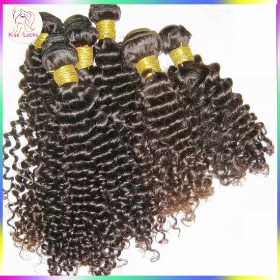 10pcs/lot 1KG wholesale Deep curly Peruvian Virgin Human hair Weave Brownish Luster Shiny Shade fast shipping 10A