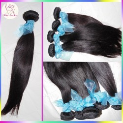 Top quality 3 Bundles Virgin Weave  Natural Silky Weft Straight Hair Russian RAW Hair Extension Off Black