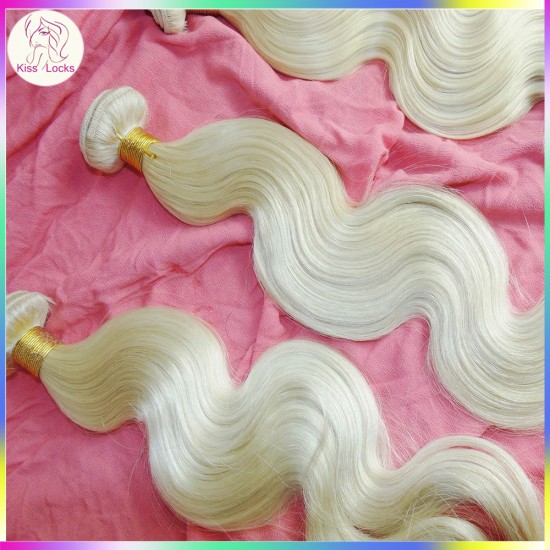 White Angle blonde hair extensions Unique style 100% European human hair wavy 4pcs/lot Barbie Amazing Weave