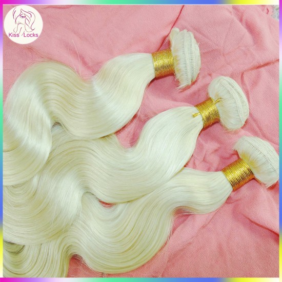 White Angle blonde hair extensions Unique style 100% European human hair wavy 4pcs/lot Barbie Amazing Weave