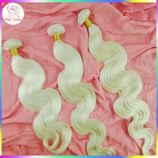 White Angle blonde hair extensions Unique style 100% European human hair wavy 4pcs/lot Barbie Amazing Weave