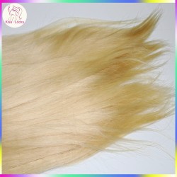 Top quality human hair Russian Silky Straight 3 bundles raw hair blonde extensions #613 Light Color 