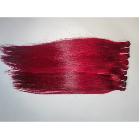 Preorder Burgundy color raw hair quality smooth straight texture 3/4 bundles different deals