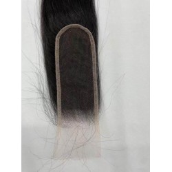 2X6 Kim Closure deep parting space Raw Straight Hair Single Donor Human Hair HD Lace Small Knots 