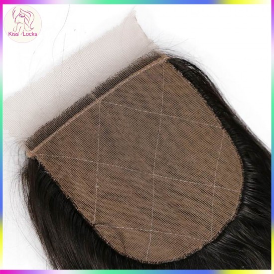 Excellent Quality Silk Base Closure Natural Straight Raw Virgin Human Hair 4x4 closure